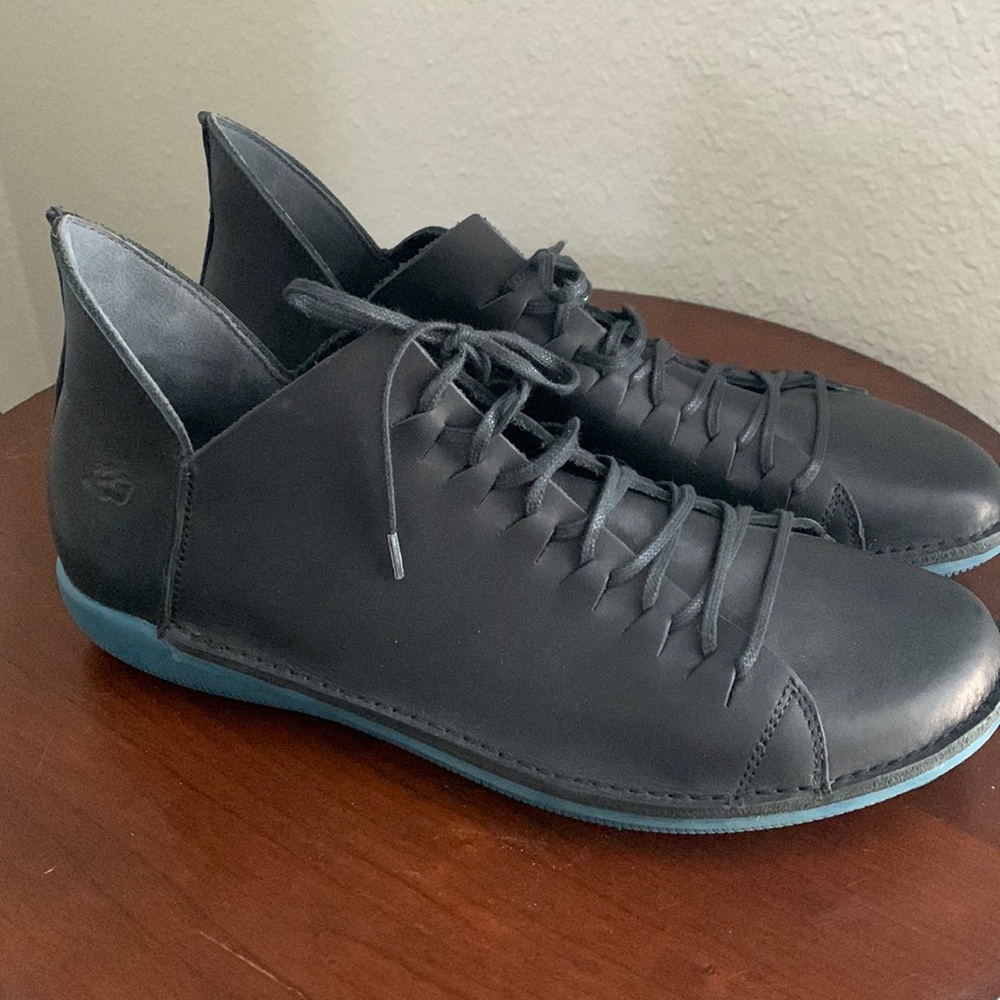 Loints of Holland black leather lace sneakers size 11 (42) New Latex Soles